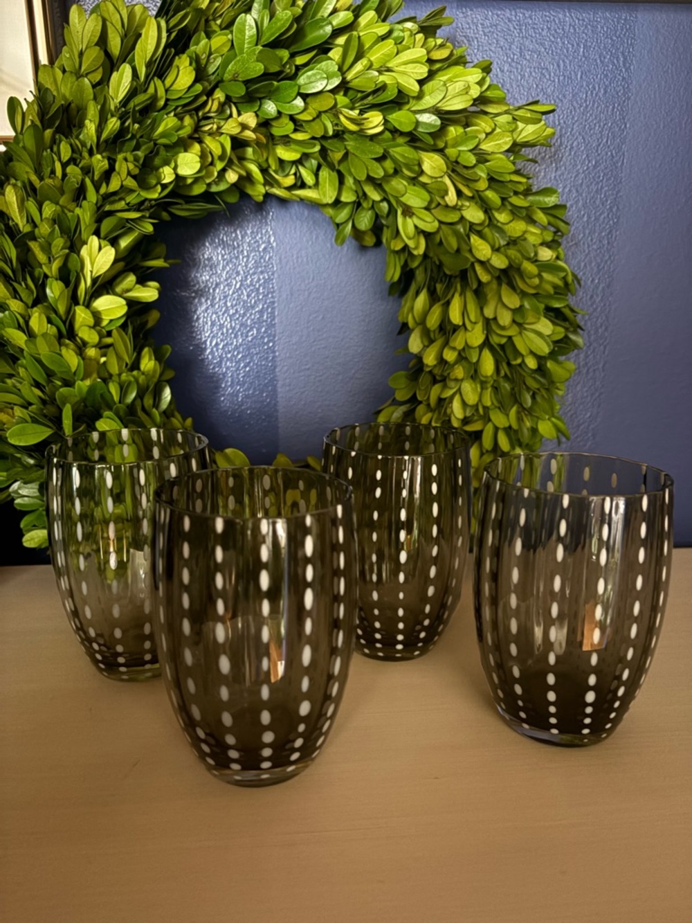 Zafferano Perle Stemless Wine/Tumbler, grey. set of 4